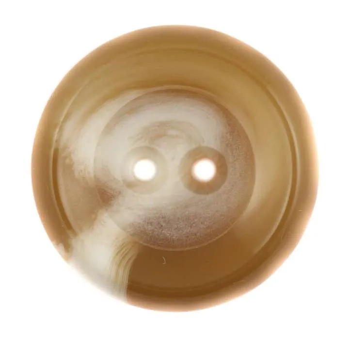 Hornimitatknopf Beige 2-Loch-Knopf matt – Mantel- und Jackenknopf KM-65