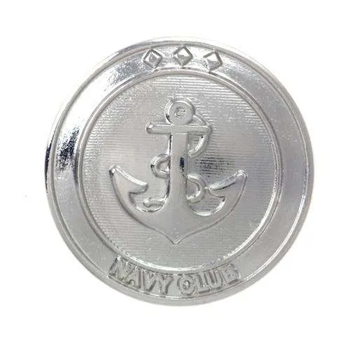 Metallknopf Ankermotiv Silber – Maritimer Knopf MK-0801S