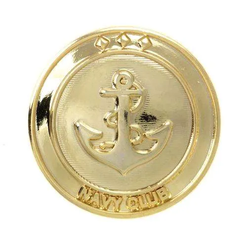 Metallknopf Ankermotiv Gold – Maritimer Knopf MK-0801G