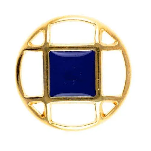 Metallknopf Gold-Blau – Öse MK-03G-18-S