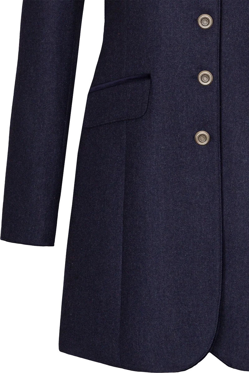 Damen Gehrock aus Loden mit Stehkragen - dunkelblau