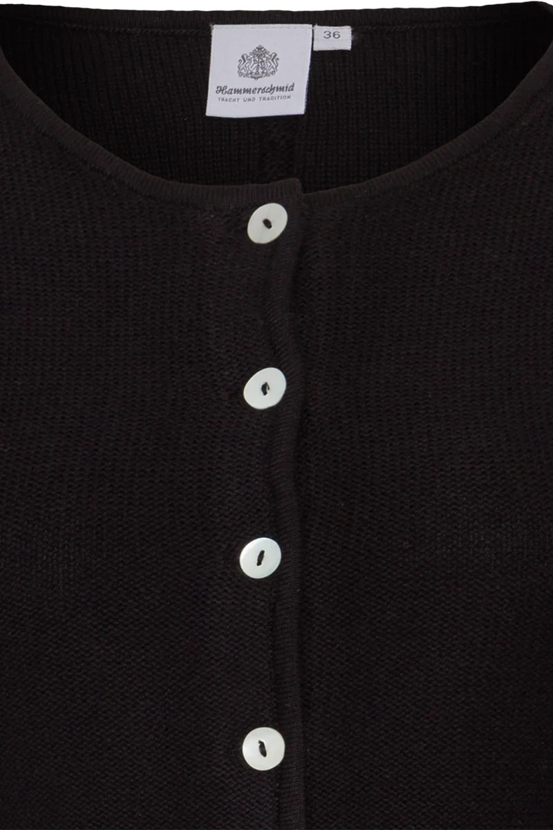 Damen Dirndljacke mit Perlmuttknöpfen - schwarz