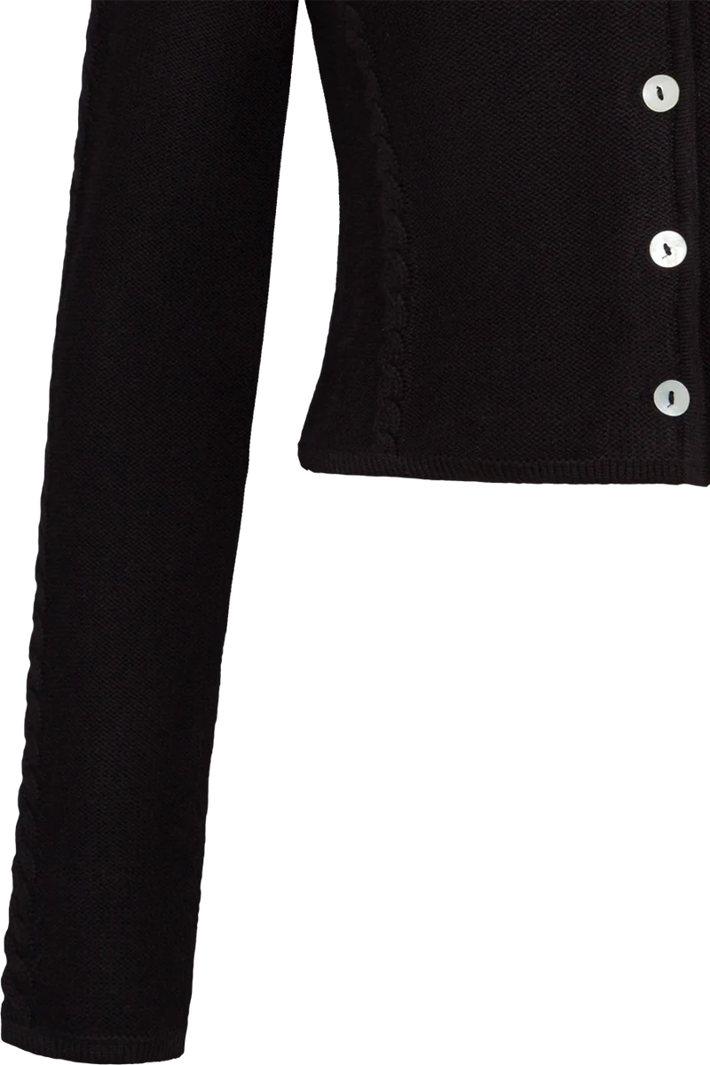 Damen Dirndljacke mit Perlmuttknöpfen - schwarz