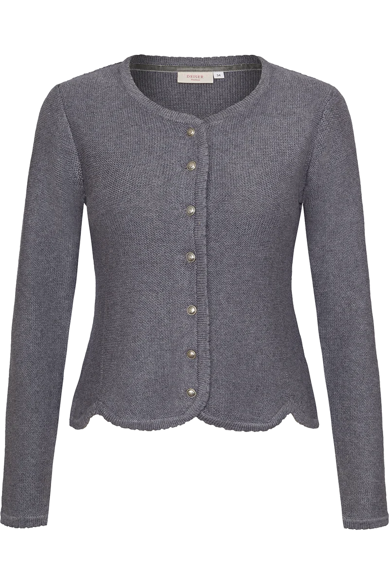 Damen Trachten-Strickjacke Dirndljacke - zinn
