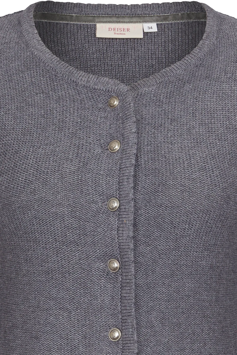 Damen Trachten-Strickjacke Dirndljacke - zinn