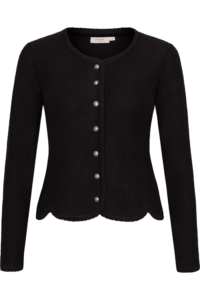 Damen Trachten-Strickjacke Dirndljacke - schwarz