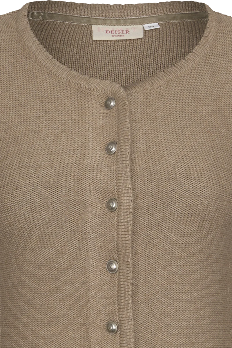 Damen Trachten-Strickjacke Dirndljacke - taupe