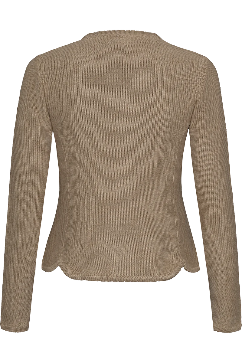 Damen Trachten-Strickjacke Dirndljacke - taupe