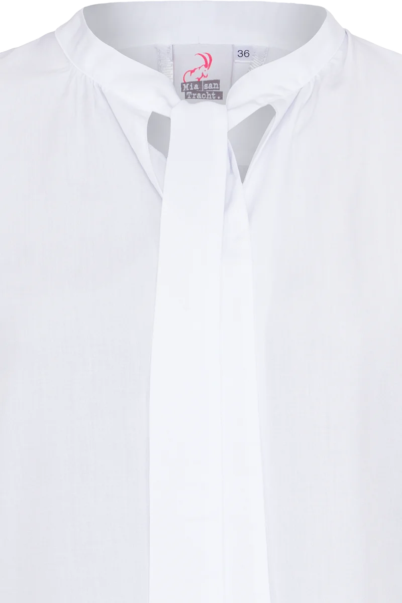 Damen Trachtenbluse mit Bindeband - weiß