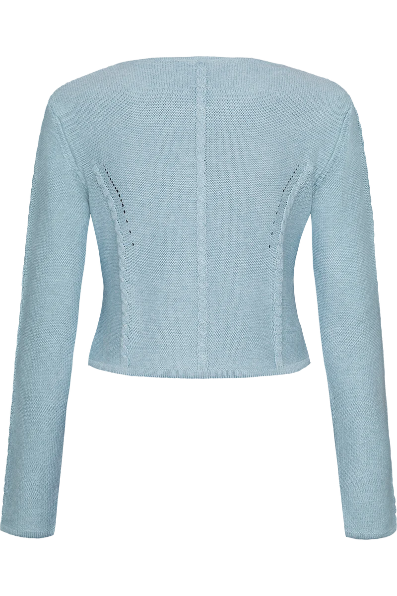 Damen Trachten-Strickjacke kurz - türkis