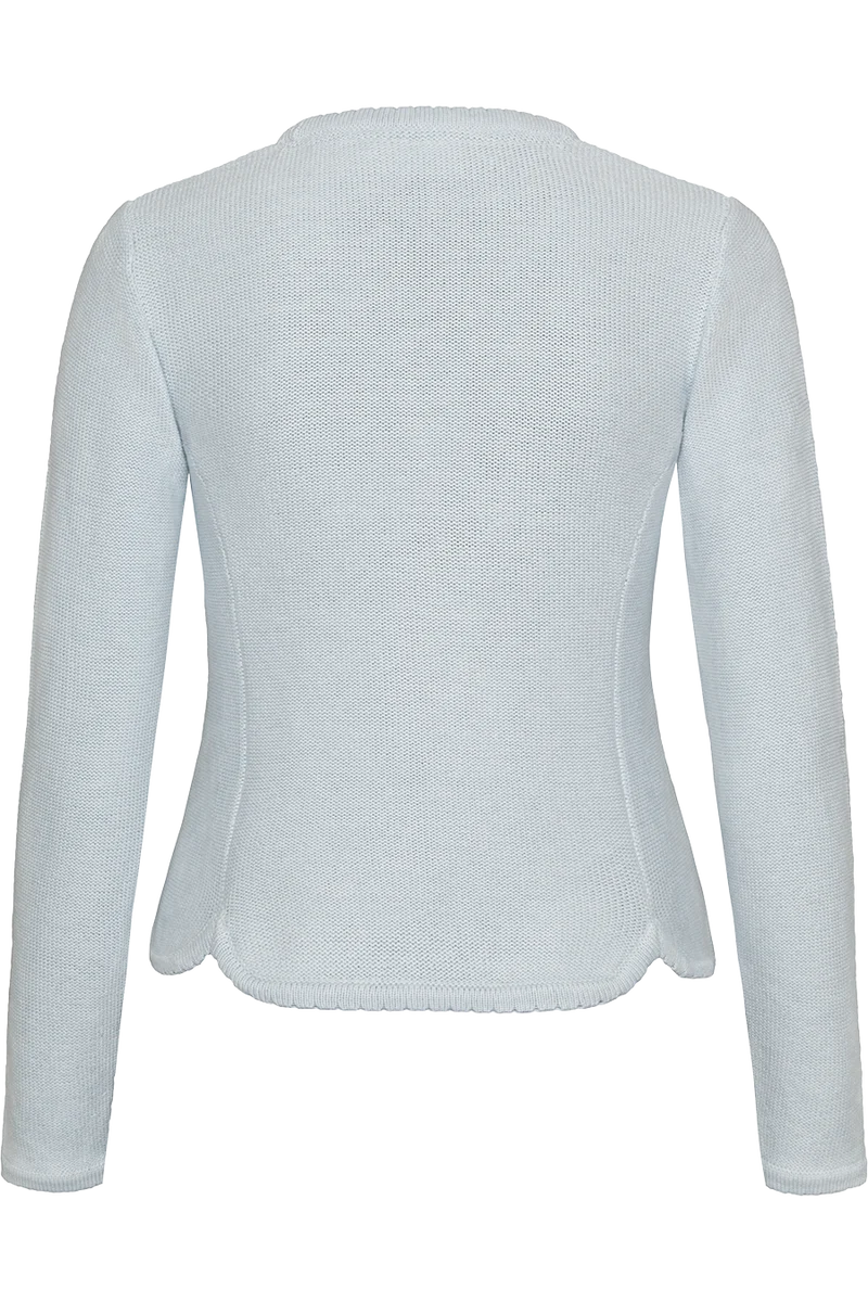 Damen Dirndljacke Strickjacke tailliert - pastell blau