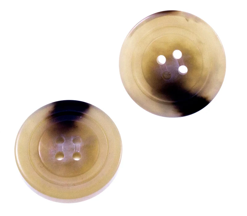 Hornimitatknopf Beige-Braun 4-Loch-Knopf – Trachten- und Lodenknopf HI-65