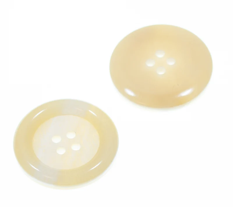 Hornimitatknopf Creme-Natur 4-Loch-Knopf – Mantel- und Jackenknopf HI-67