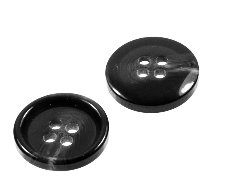 Hornimitatknopf Dunkelgrau 4-Loch-Knopf – Blazer- und Sakkoknopf HI-69