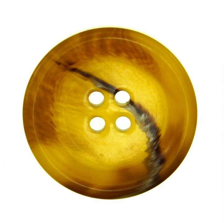 Hornimitatknopf Bernstein 4-Loch-Knopf – Blazer- und Sakkoknopf HI-7