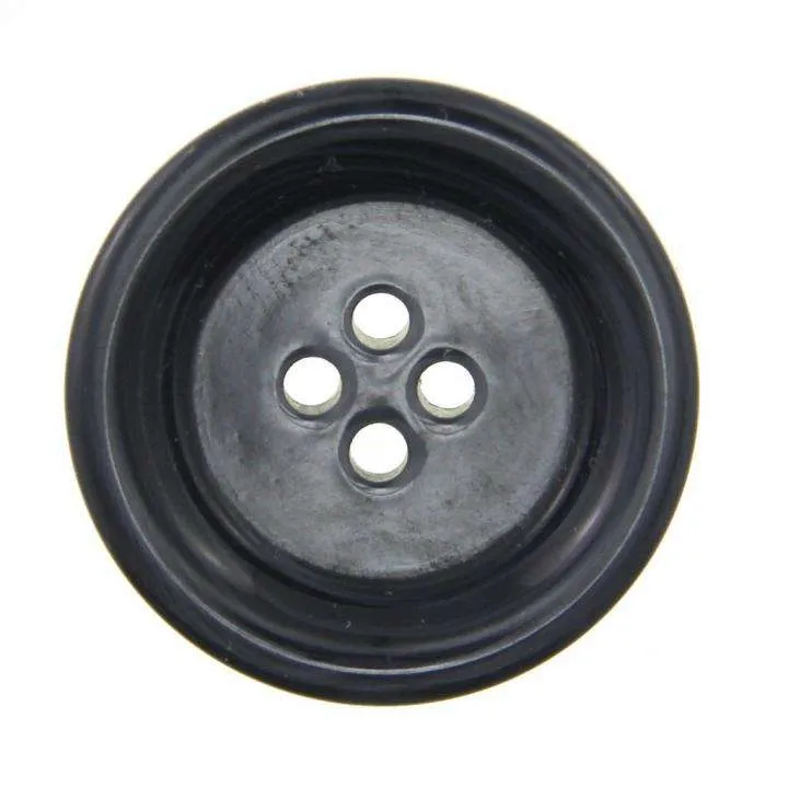 Hornimitatknopf Grau 4-Loch-Knopf – Blazer- und Sakkoknopf HI-7