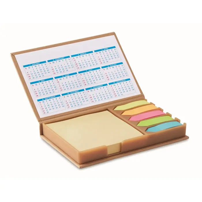 MEMOCALENDAR Notizzettelhalter mit Kalender, Beige – Organisatorisches Multitalent