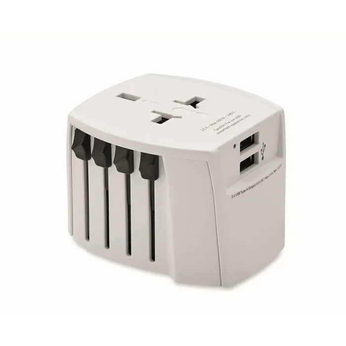 MUV USB 2-poliger Universaladapter in Weiß – Vielseitig & Effektiv