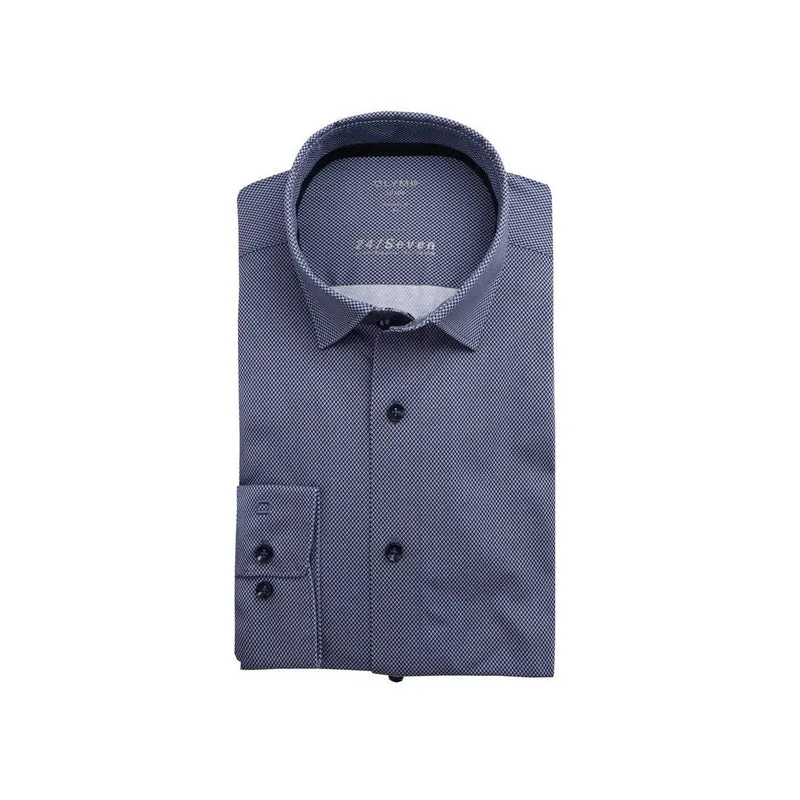 Olymp Langarm FreizeitHemd marineblau