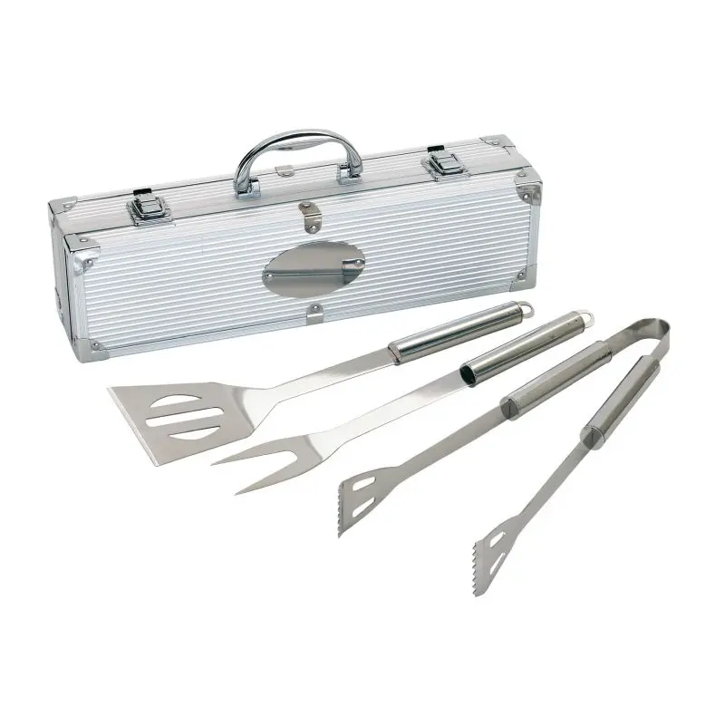 ROAST Deluxe Grillwerkzeug-Set aus Edelstahl in Silber – Professionelle Qualität