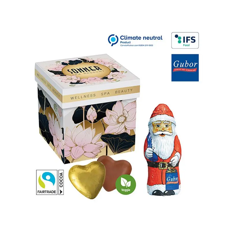 Meeting Star Set mit Gubor Weihnachtsmann & Schokoladenherzen - Personalisierbar