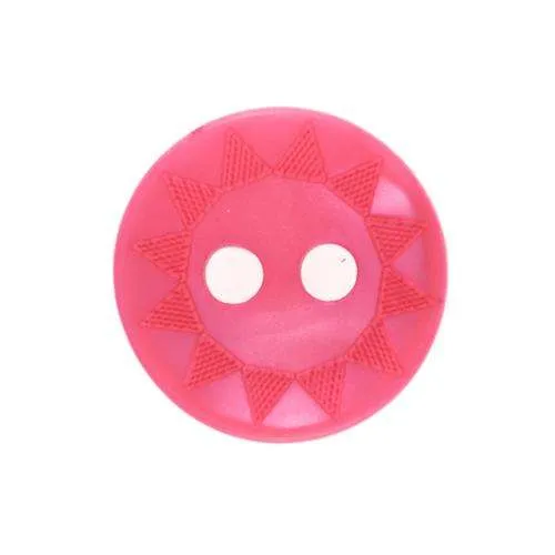 Kinderknopf Sternmuster Rosa – Kunststoffknopf KP-126
