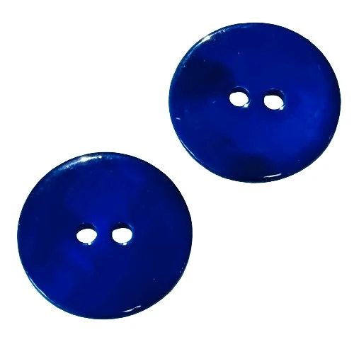 Perlmuttknopf Natur Blau 2-Loch – PL-109-BLAU-9-R
