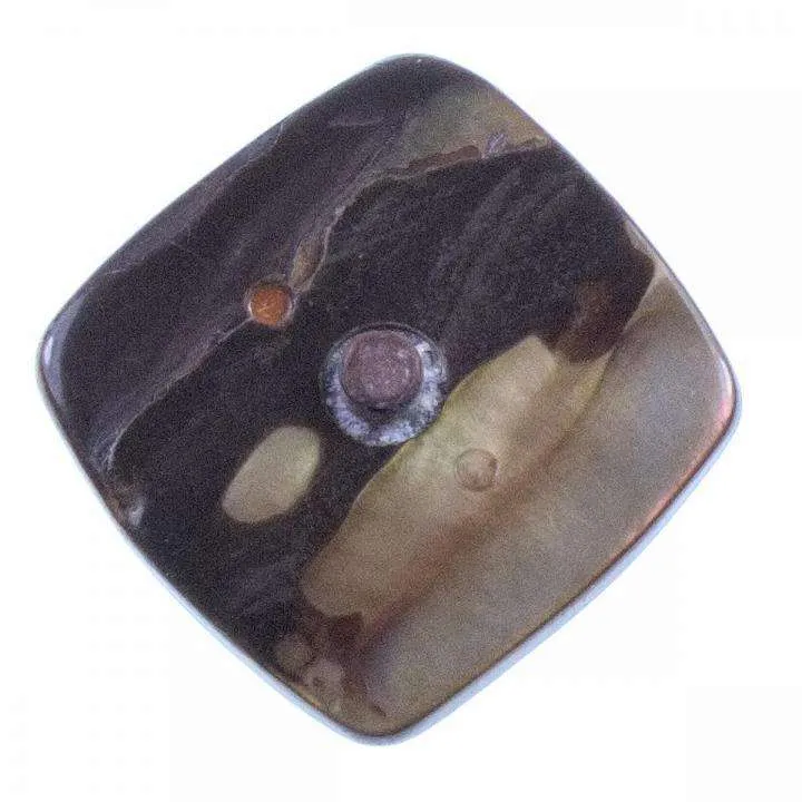 Perlmuttknopf Natur Beige/Braun Öse – PL-202