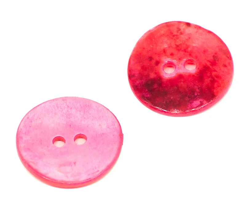 Perlmuttknopf Natur Rosa/Pink 2-Loch – PL-110-ROSA