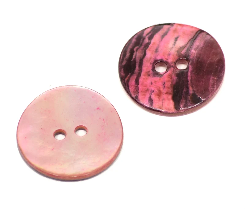 Perlmuttknopf Natur Rosa/Pink 2-Loch – PL-110-HROSA