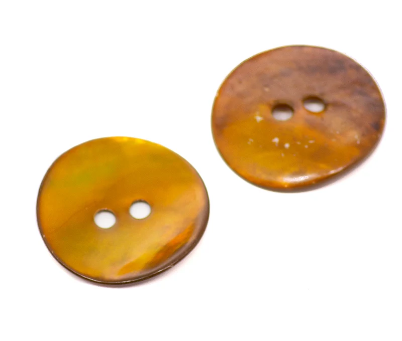 Perlmuttknopf Natur Goldfarben 2-Loch – PL-110-Gold-Braun