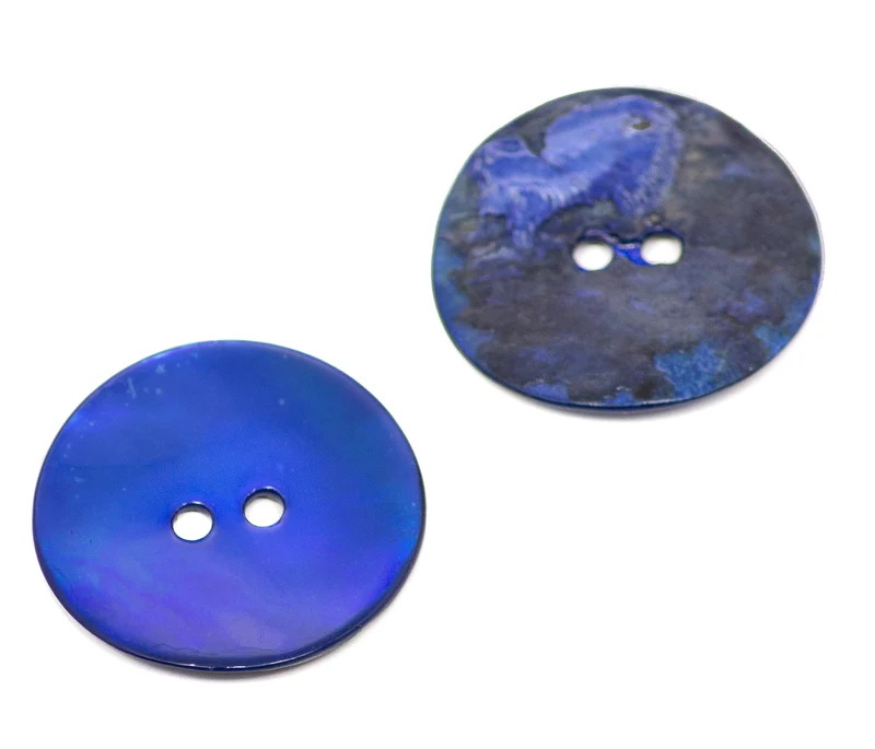 Perlmuttknopf Natur Blau 2-Loch – PL-110-BLAU