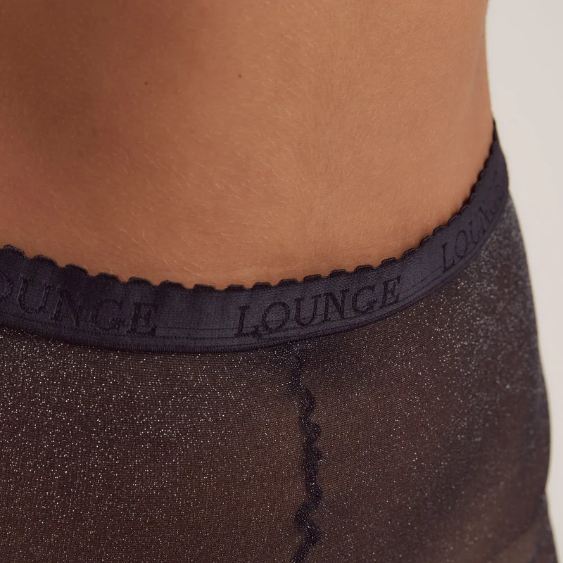 Glitzer Lurex-Strumpfhose (40 denier) - Schwarz