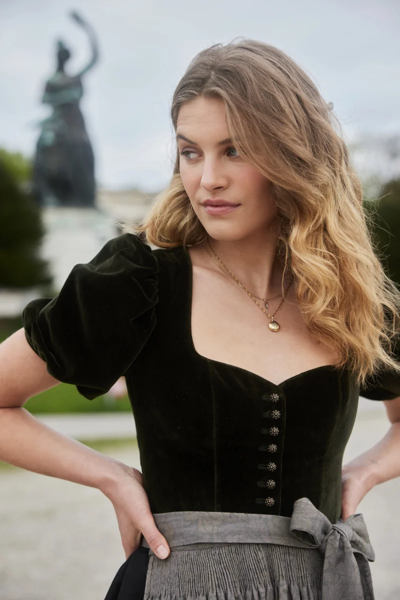 Gottseidank Ärmeldirndl Lina bronzegrün