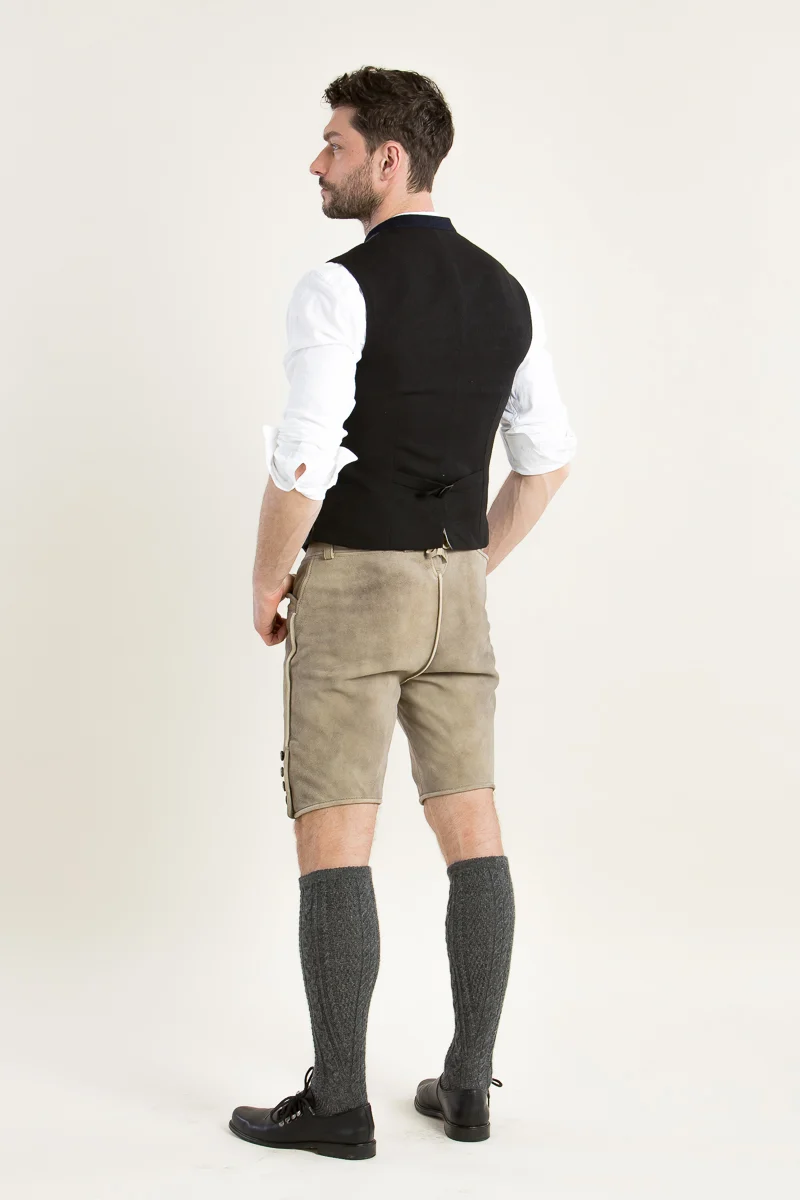 Kurze Ledergott Lederhose Ralf grau
