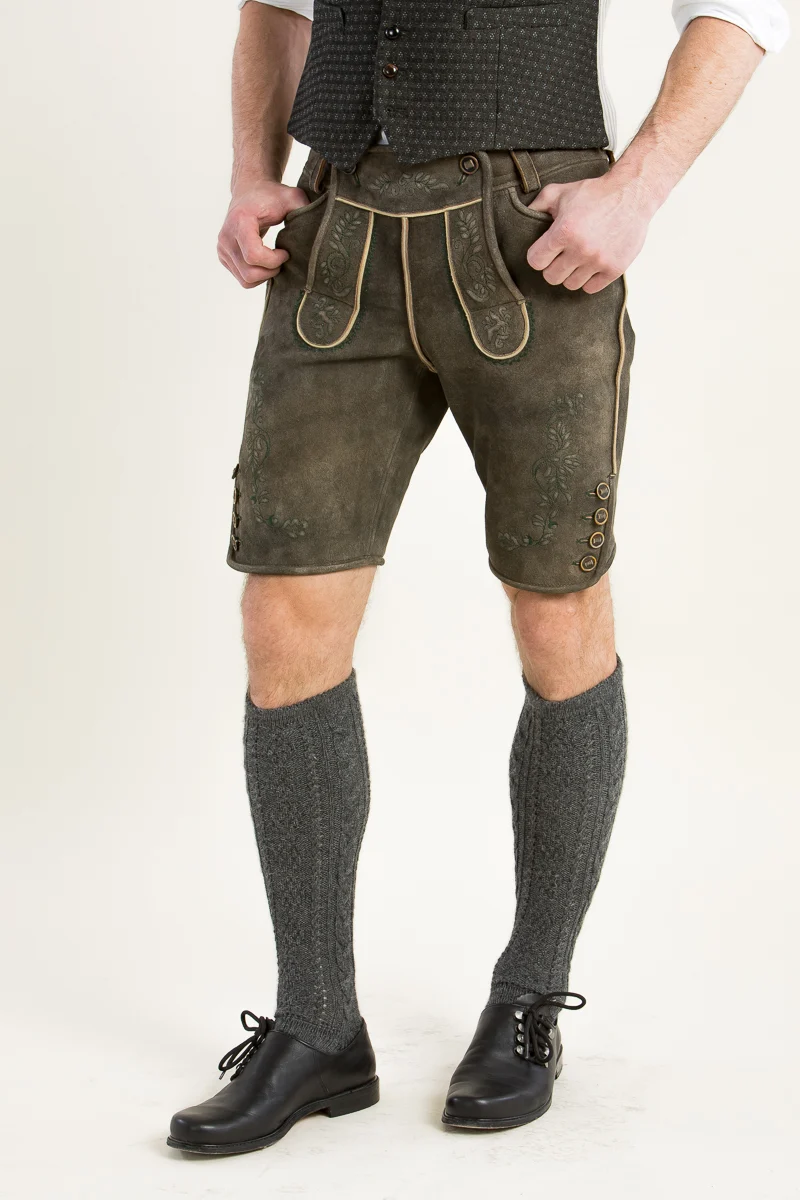 Kurze Ledergott Lederhose Leo antikbraun