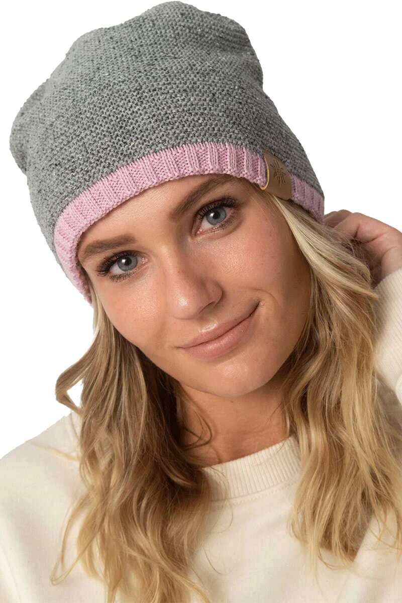 Unisex Trachten-Strickmütze mit Edelweiß-Lederpatch