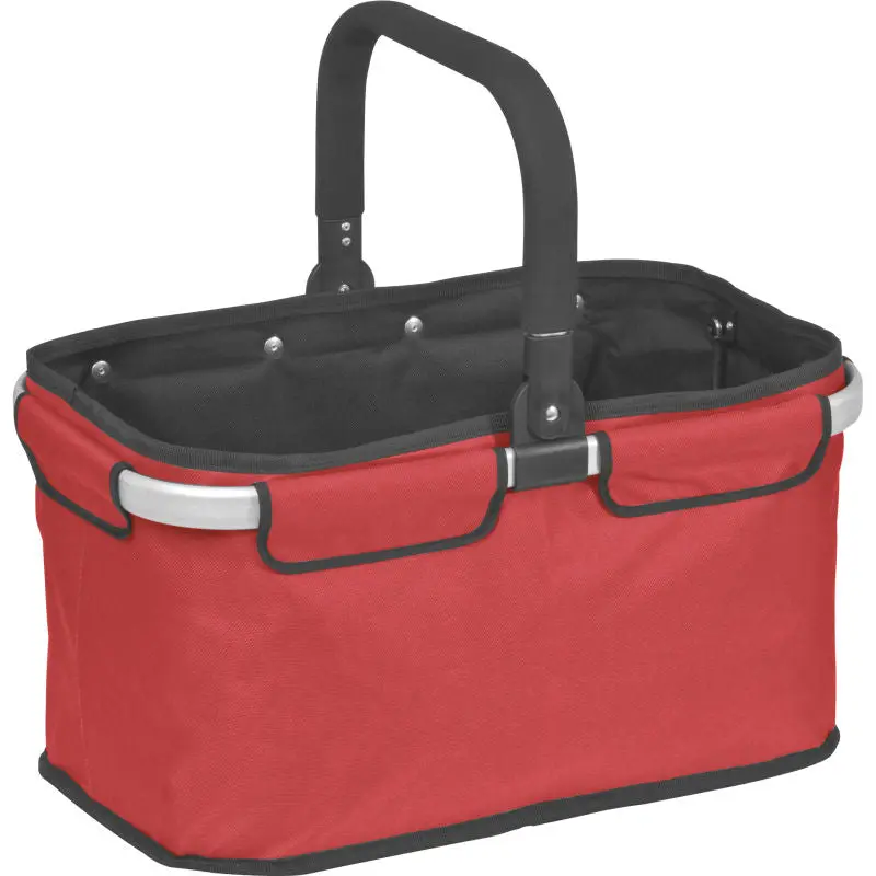 Robuster Polyester Einkaufskorb mit Aluminiumhenkeln, Rot