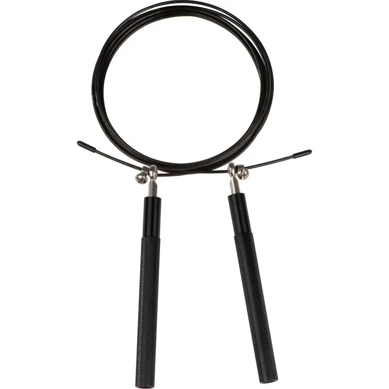 Robustes Springseil mit Stabilen Metallgriffen - Schwarz