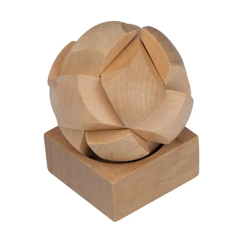 Holz-Geduldspiel - Beige: Klassisches Denkspiel für Kinder und Erwachsene
