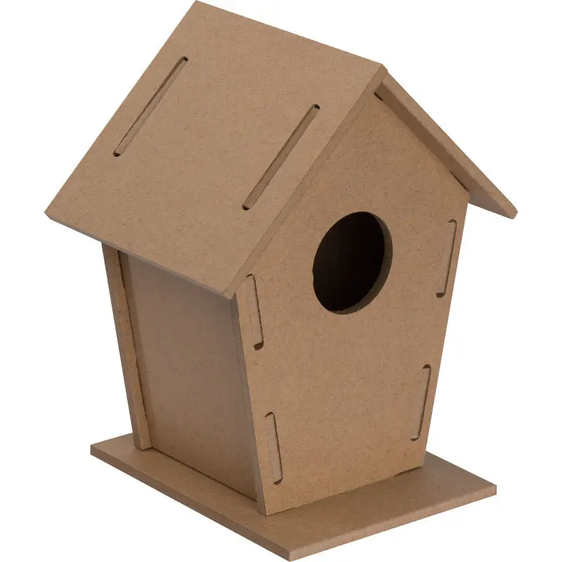 Vogelhäuschen - Beige, Naturbelassenes Futterhaus, Wetterfester Nistkasten für Garten und Balkon