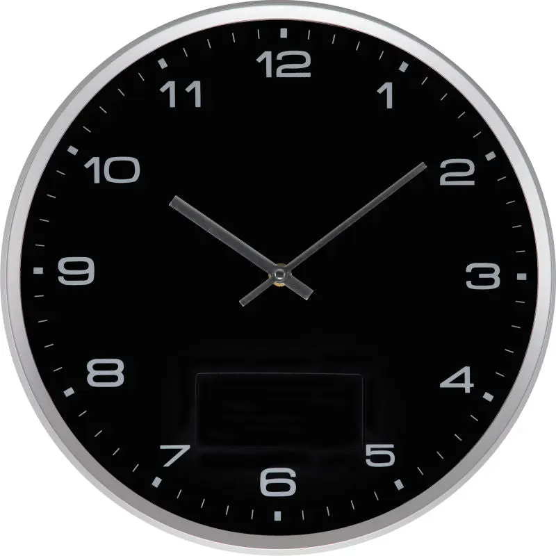 Schwarze Wanduhr mit Klick-System - Einfache Montage, Modernes Design