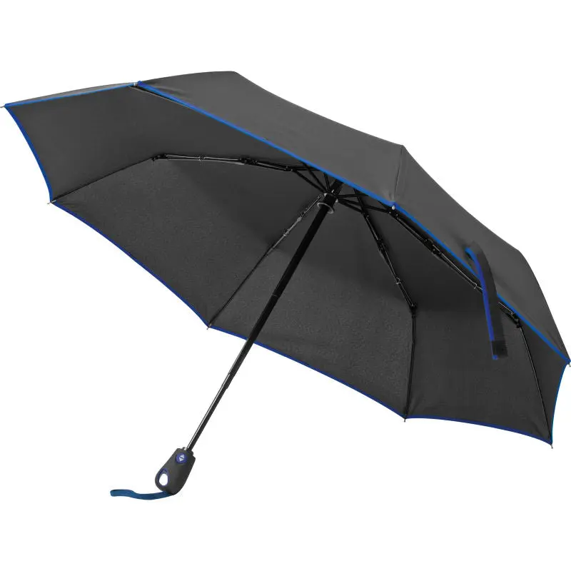 Taschenschirm aus Pongee mit Fiberglas Gestänge in Blau - Stilvoller Schutz bei unerwartetem Regen