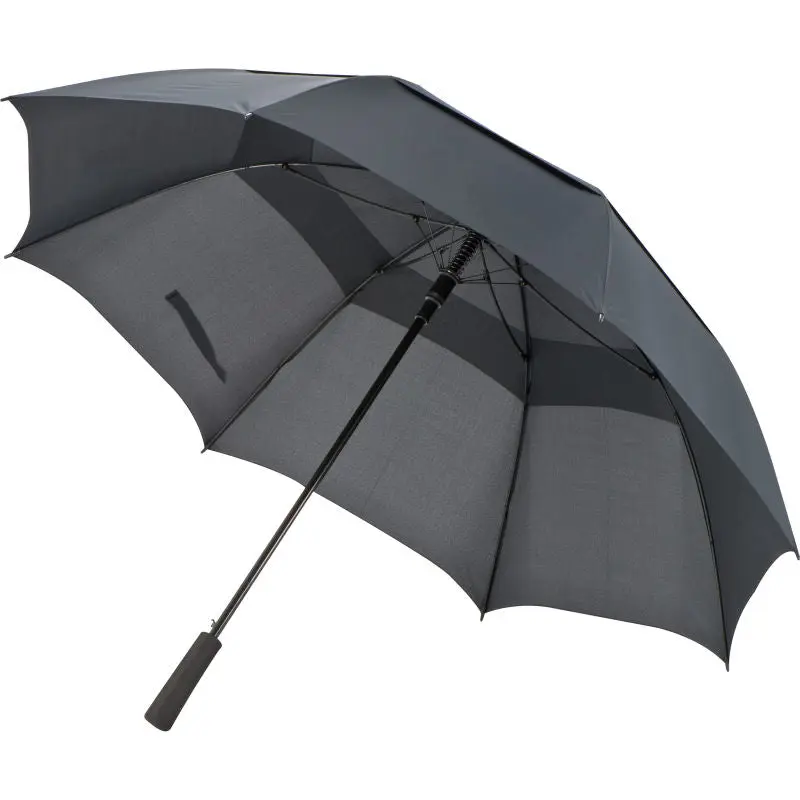 Windfester Golfschirm aus Pongee - Schwarz, Stabil und Zuverlässig bei jedem Wetter