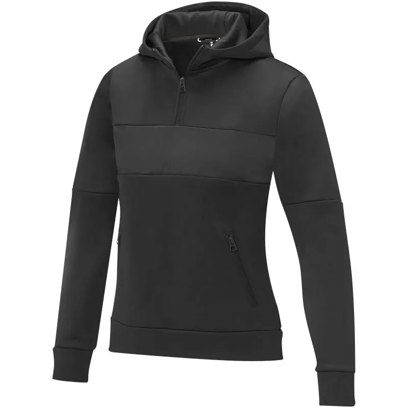 Eleganter Damen Hoodie mit halbem Reißverschluss Stylischer Sayan Kapuzenpullover Bequeme Damenmode