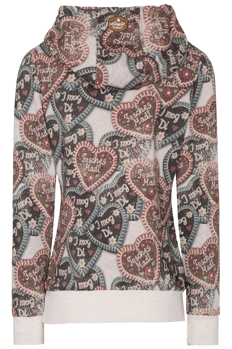 Damen Kapuzen-Hoodie mit Lebkuchenherzen