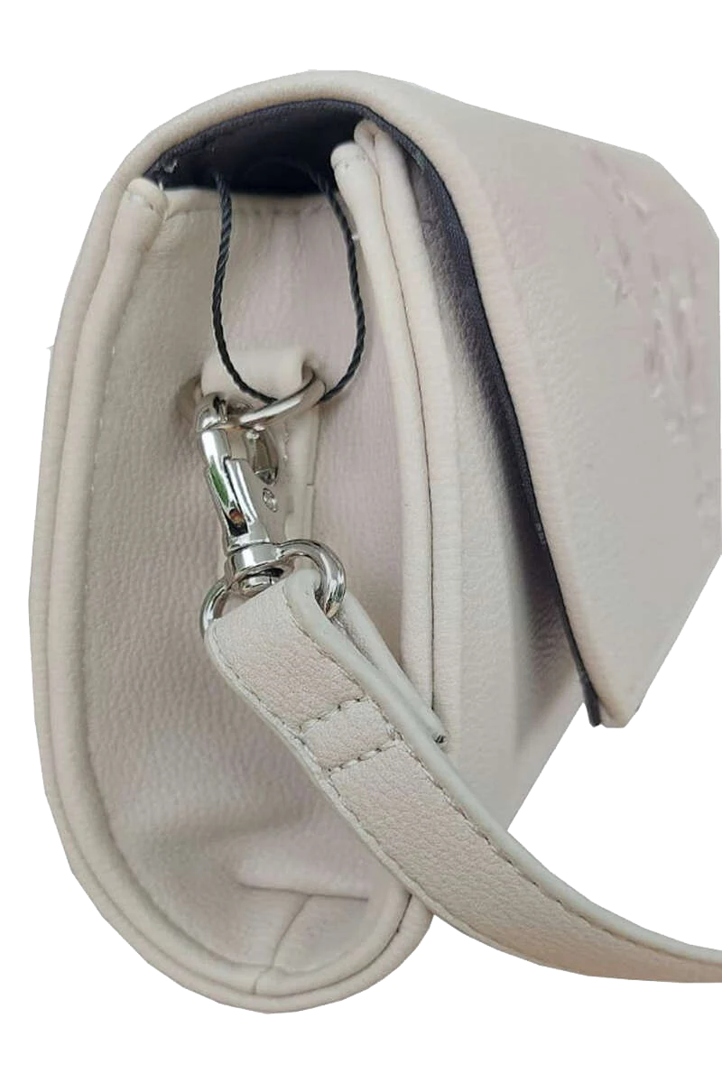 Damen Handtasche Glattleder-Optik Stickerei