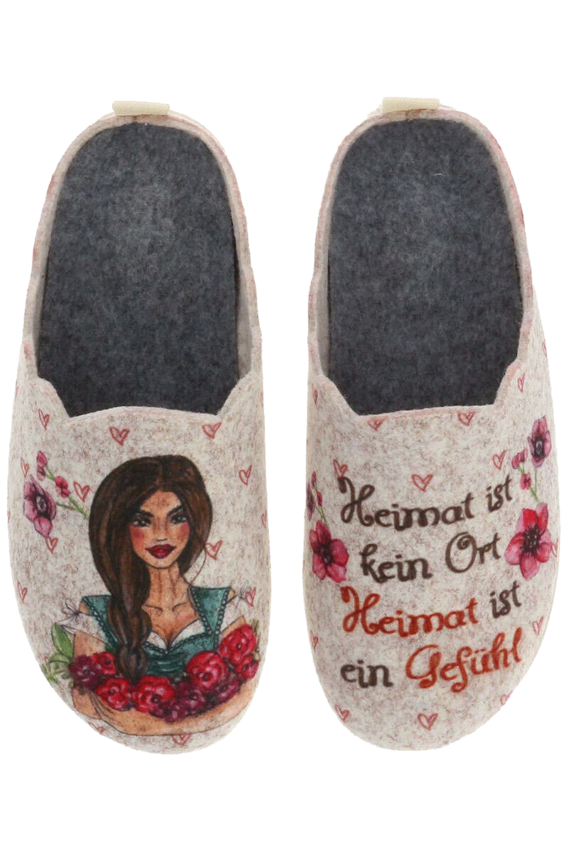 Damen Filzpantoffeln Hauschuhe Dirndl