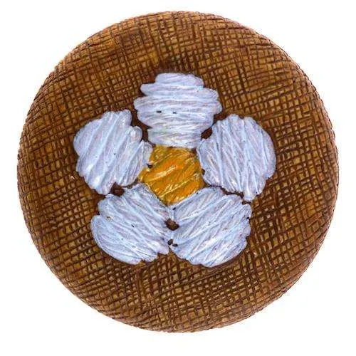 Trachtenknopf Blumenmotiv Braun – Ösenknopf – TKK-70