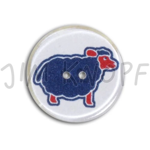 Kinderknopf Schaf Blau – Holzknopf JIM-13504